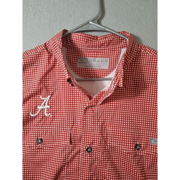 Alabama Crimson Tide Drake Waterfowl Long Sleeve Red Vented Shirt Size Medium - Picture 4 of 8